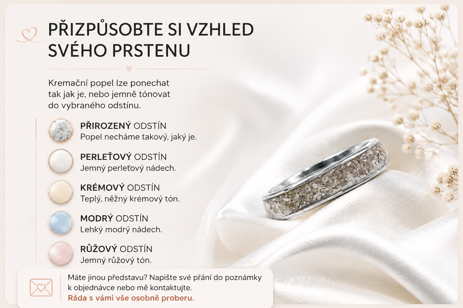 Prsteny s kremačním popelem